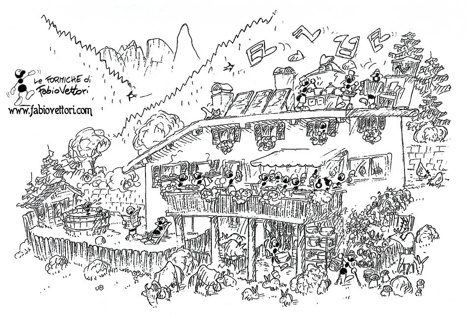Vignetta del Ristorante Miola disegnata da Fabio Vettori Vignetta del Ristorante Miola disegnata da Fabio Vettori